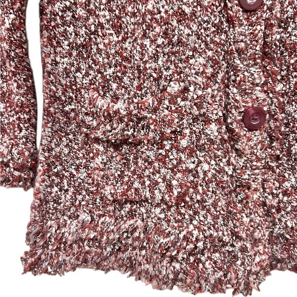 INC International Concepts Maroon Speckled Cardigan Button Down Large 90s Y2K - Picture 4 of 7